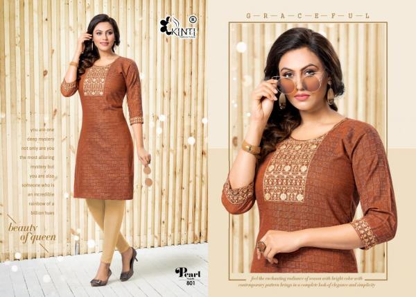 Kinti Pearl 8 Designer Cotton Embroidery Kurti